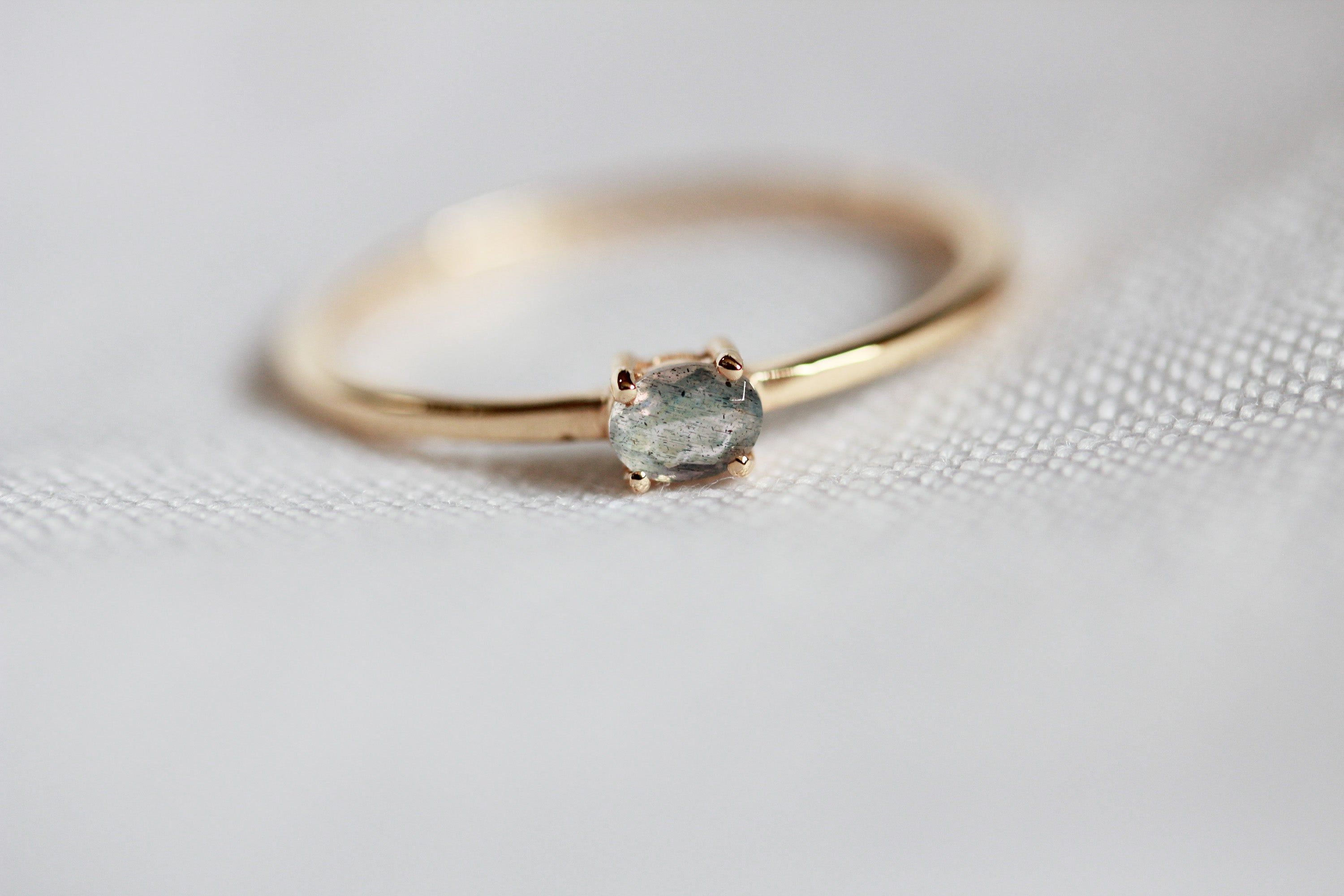 MINI GEM STACKING RING - LABRADORITE sold by Nica