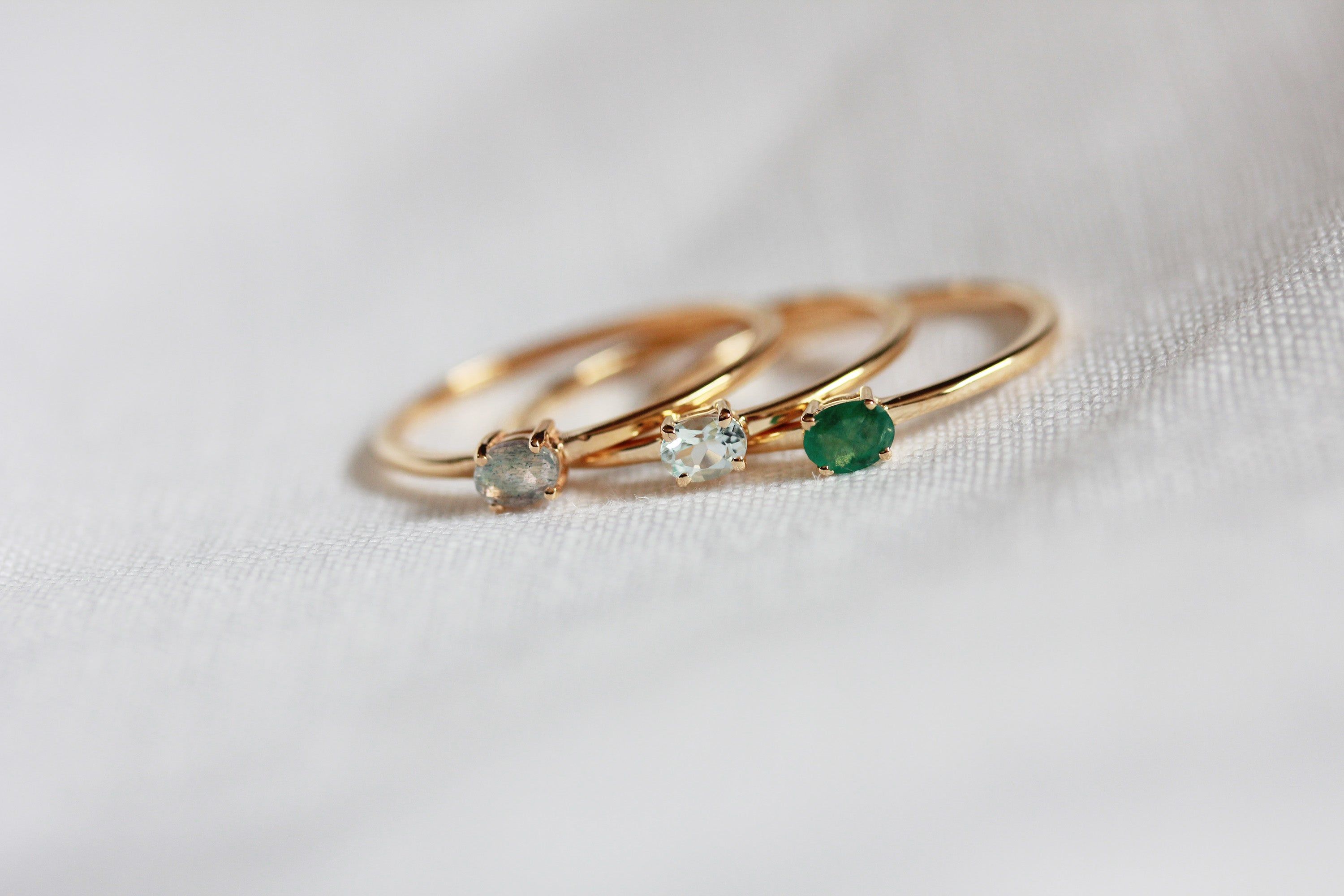 MINI GEM STACKING RING - LABRADORITE sold by Nica product image thumbnail 3