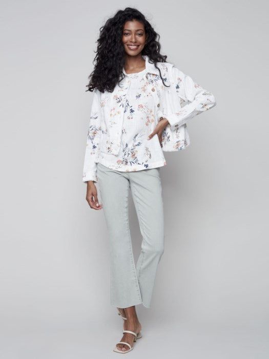 PRINTED LINEN JACKET sold by Nica product image thumbnail 7