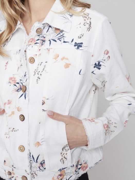 PRINTED LINEN JACKET sold by Nica product image thumbnail 5