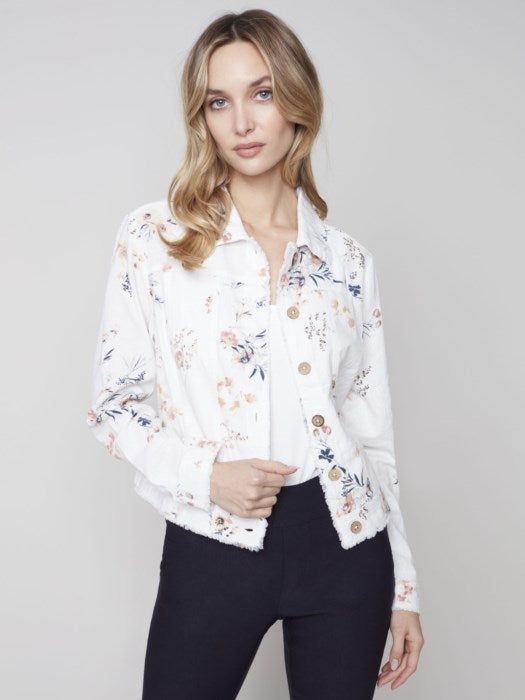 PRINTED LINEN JACKET sold by Nica product image thumbnail 3