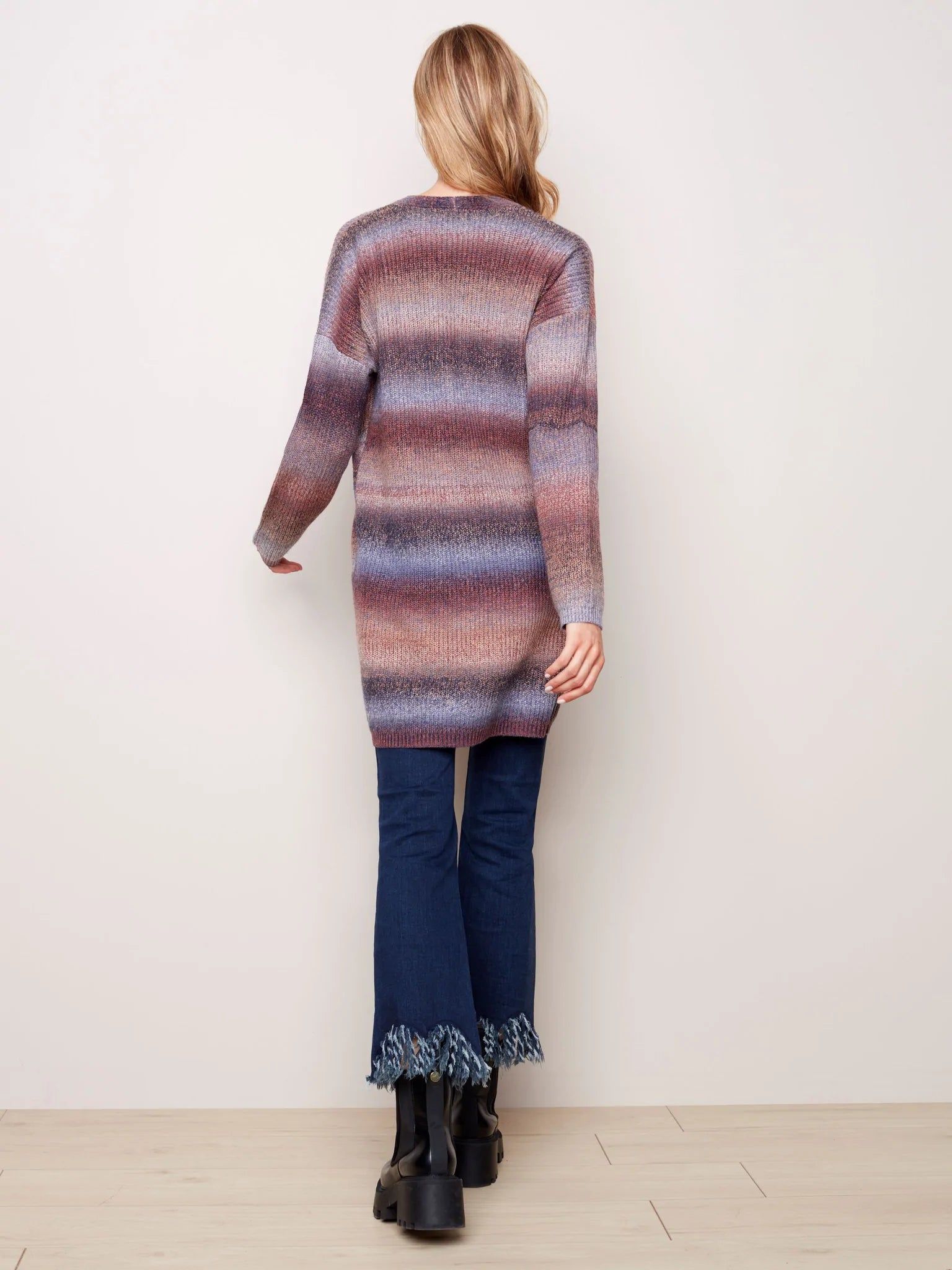 STRIPED KNIT CARDIGAN sold by Nica product image thumbnail 4
