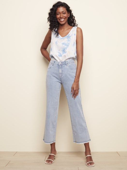 WIDE LEG STRIPE JEANS sold by Nica