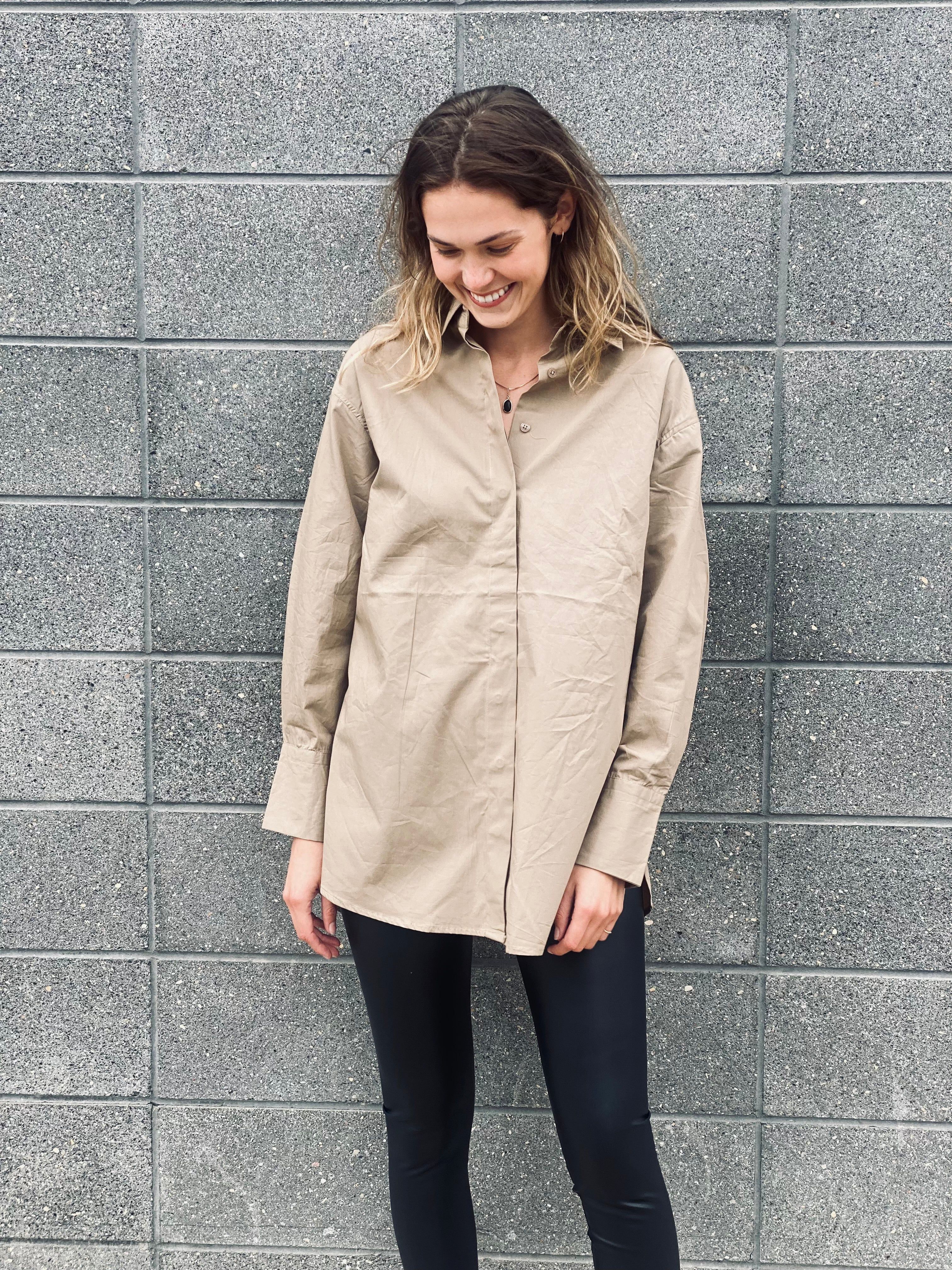 ADDISON OVERIZED POPLIN BUTTON-UP sold by Nica product image thumbnail 2