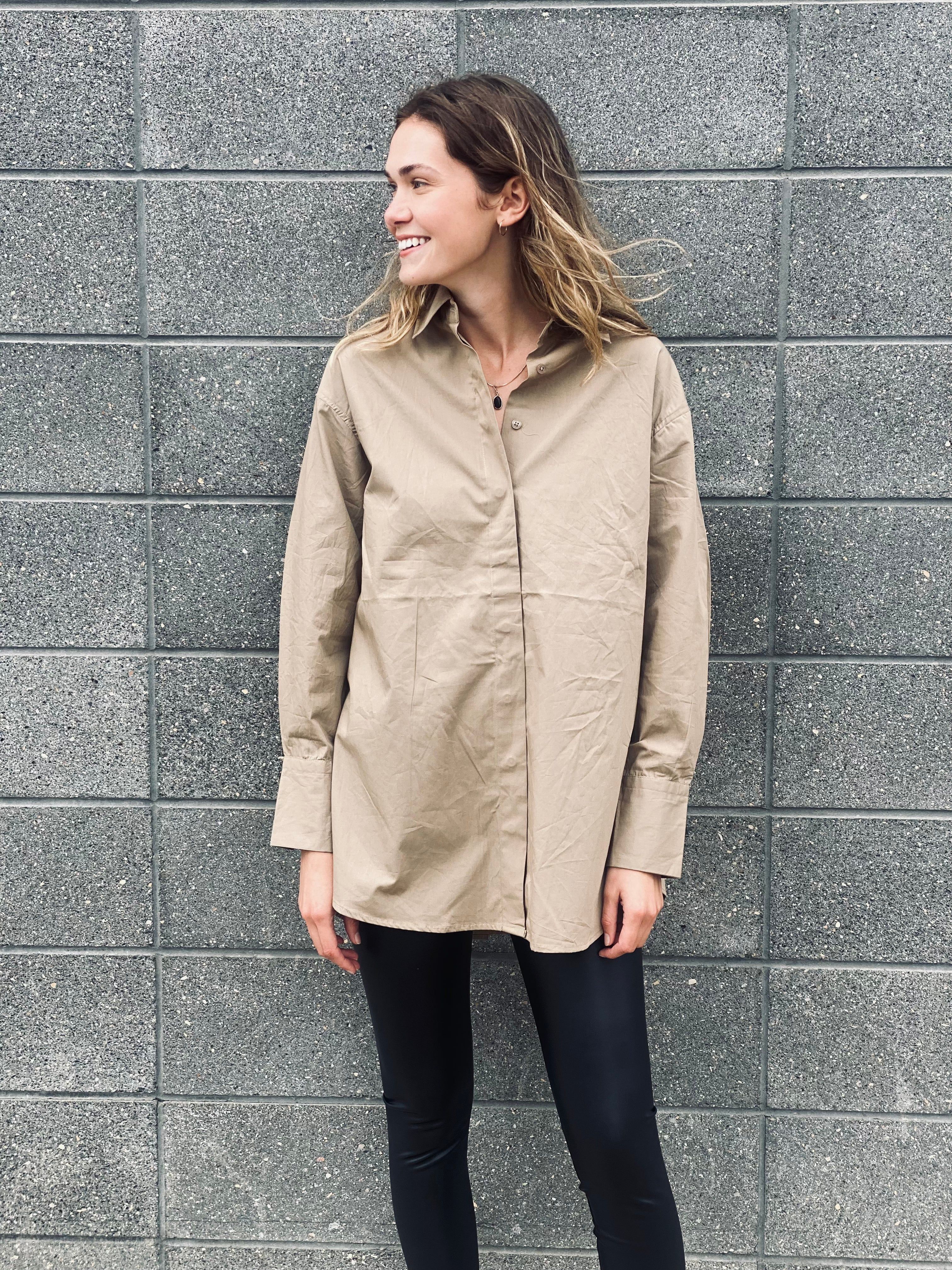 ADDISON OVERIZED POPLIN BUTTON-UP sold by Nica product image thumbnail 3