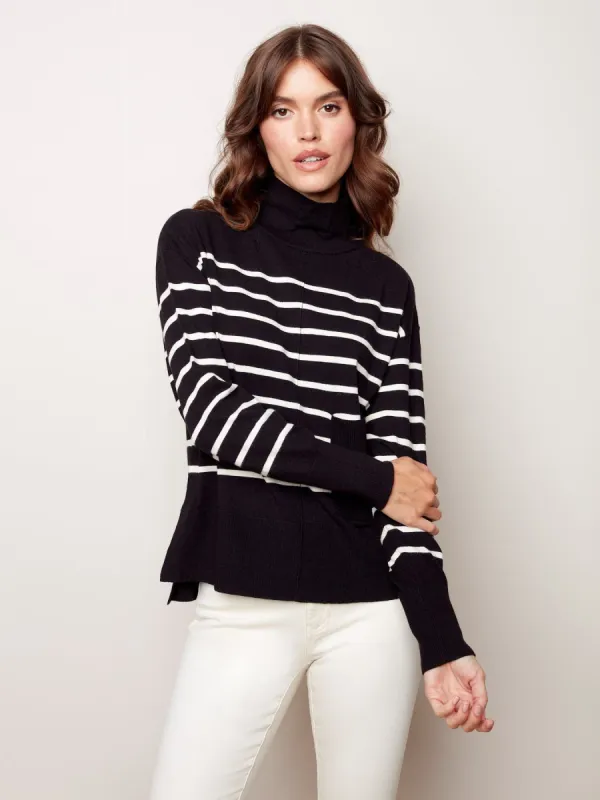 STRIPED FUNNEL NECK SWEATER sold by Nica