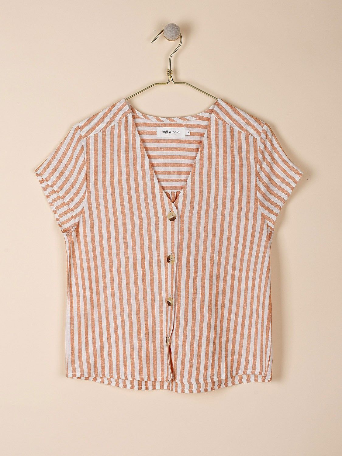 STRIPED V-NECK SHIRT sold by Nica product image thumbnail 5
