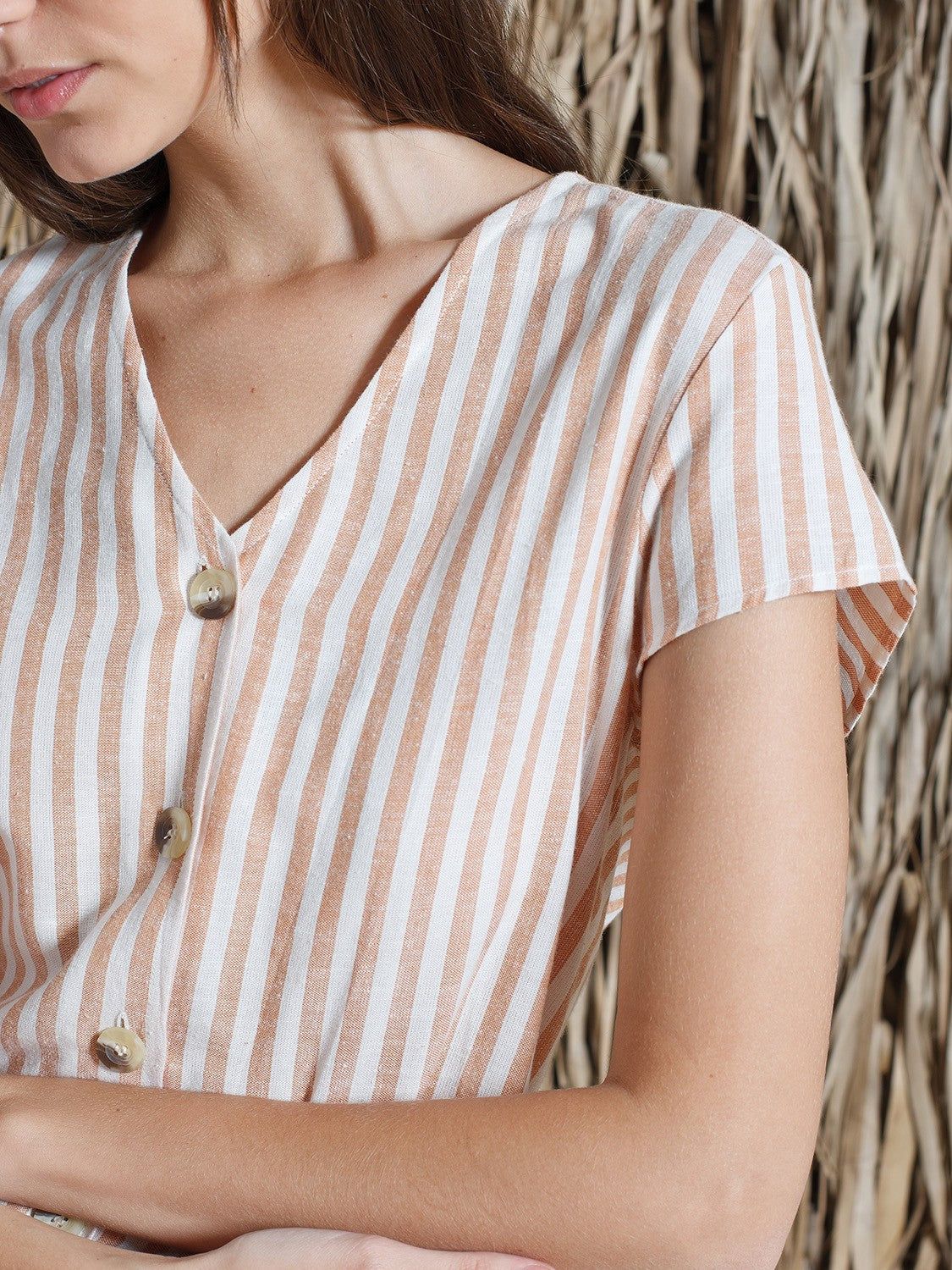 STRIPED V-NECK SHIRT sold by Nica product image thumbnail 3