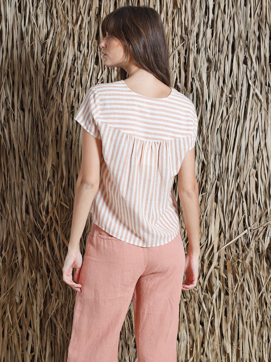 STRIPED V-NECK SHIRT sold by Nica product image thumbnail 4