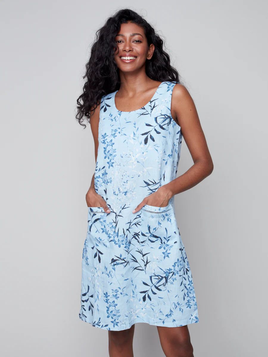 PRINTED LINEN DRESS sold by Nica product image thumbnail 2