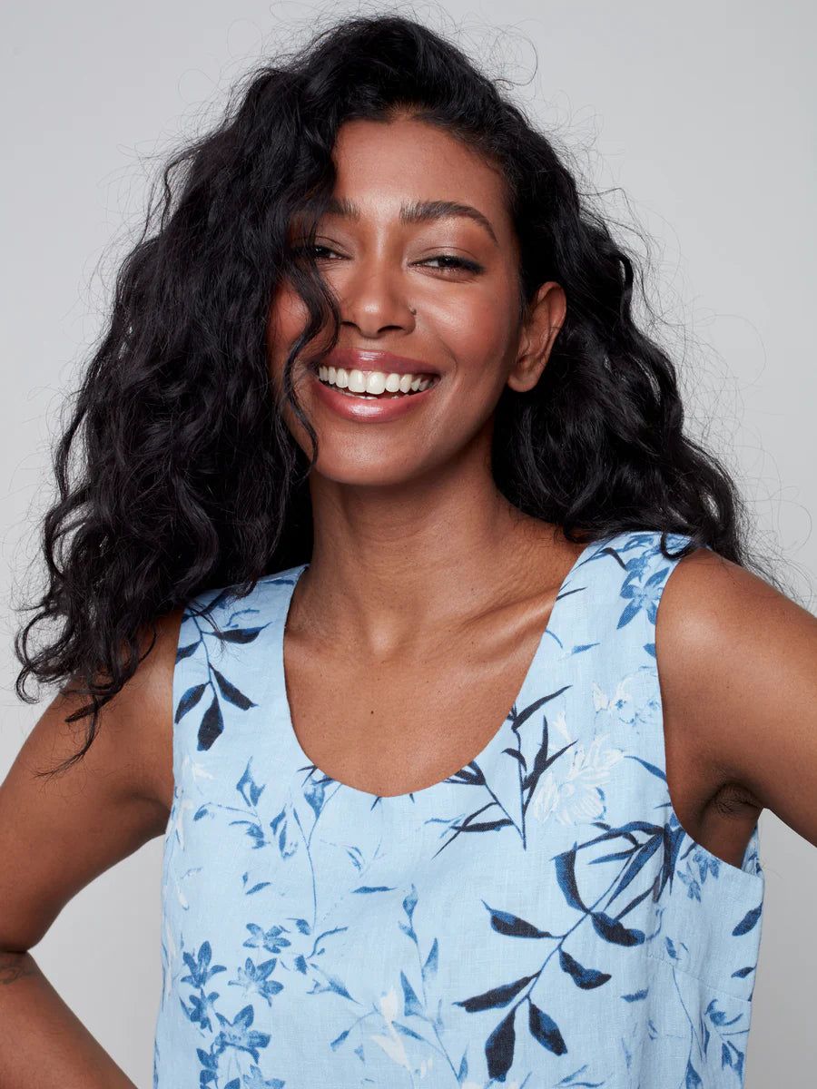 PRINTED LINEN DRESS sold by Nica product image thumbnail 4