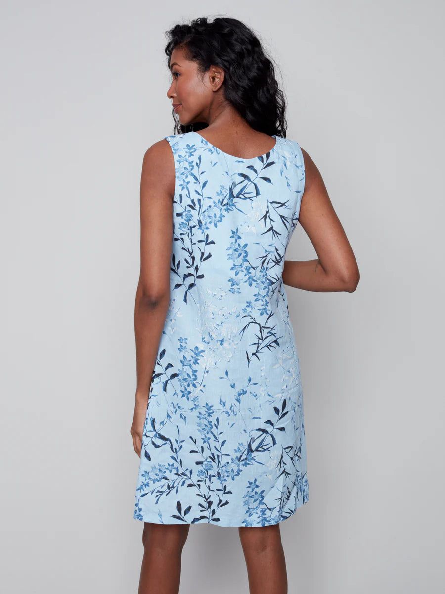 PRINTED LINEN DRESS sold by Nica product image thumbnail 5
