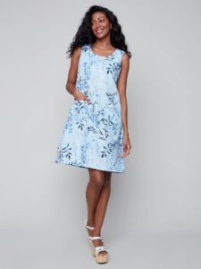 PRINTED LINEN DRESS sold by Nica