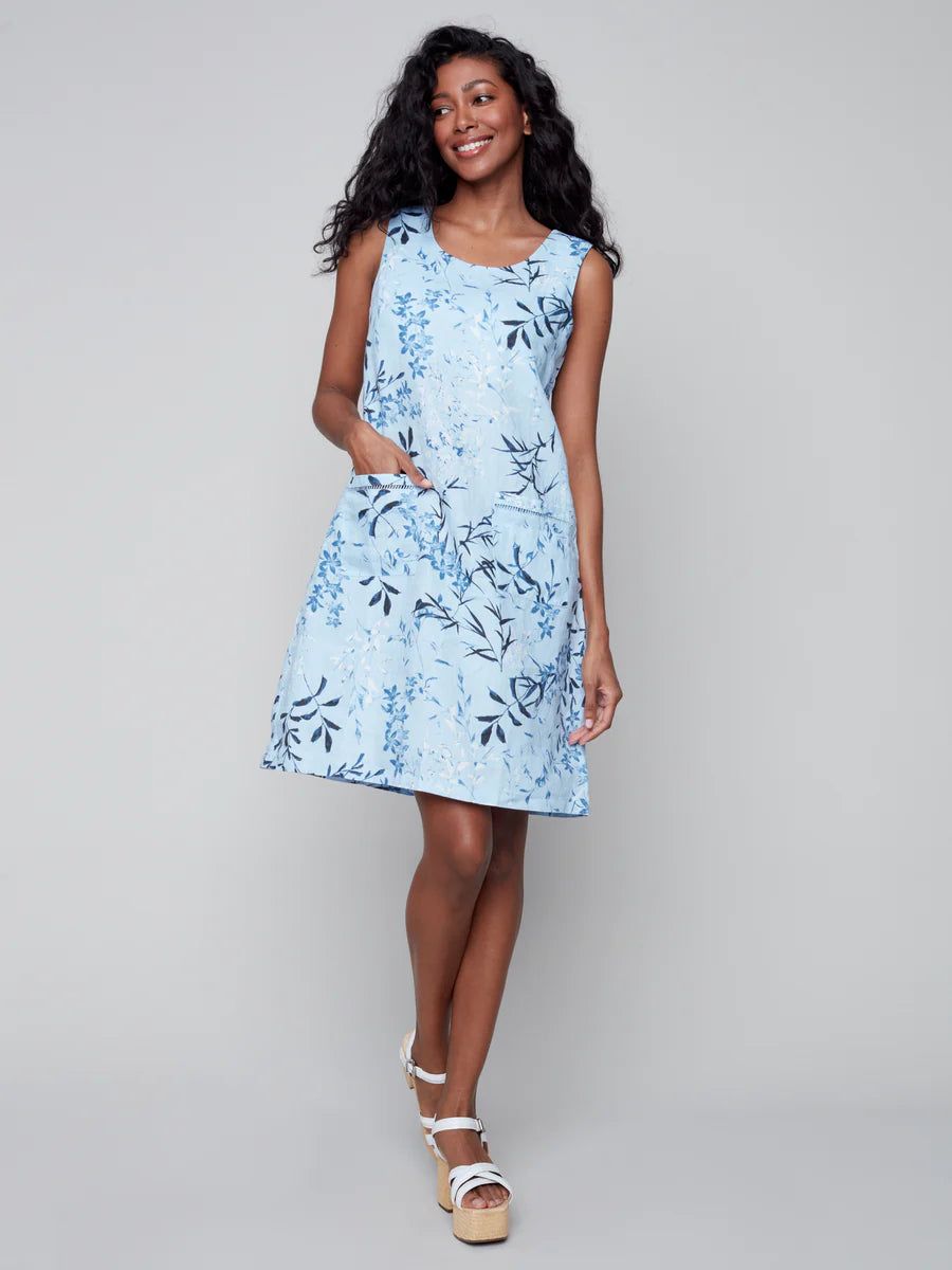 PRINTED LINEN DRESS sold by Nica product image thumbnail 3