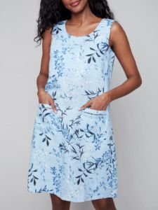 PRINTED LINEN DRESS sold by Nica
