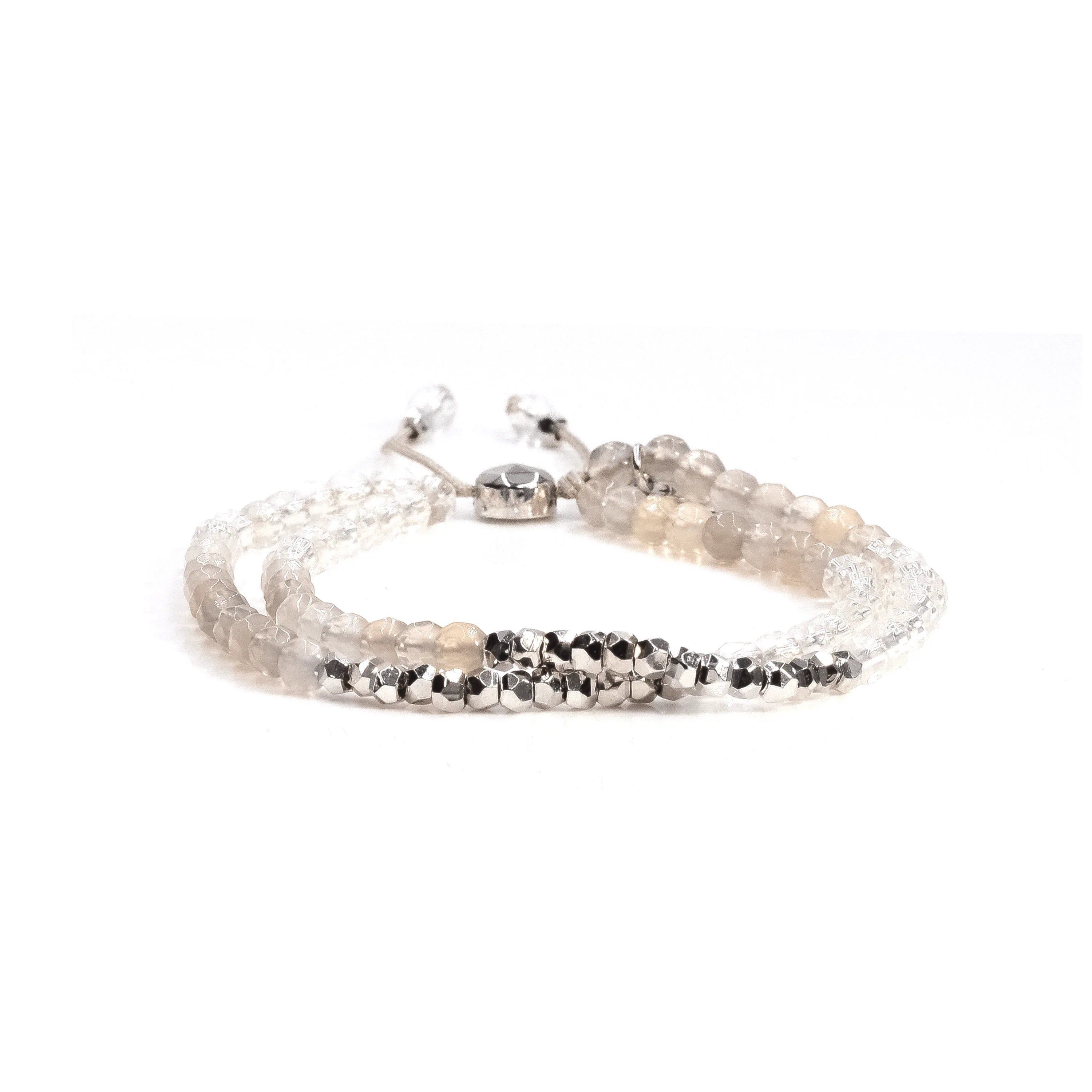 SILVER SUN DOUBLESTRAND STONE BRECELET sold by Nica