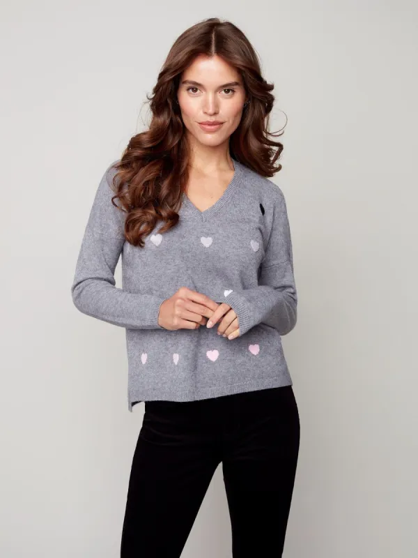 SWEATER WITH HEARTS EMBROIDERY sold by Nica