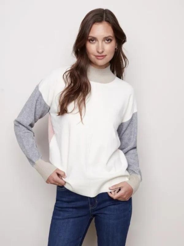 COLOURBLOCK MOCK NECK SWEATER sold by Nica
