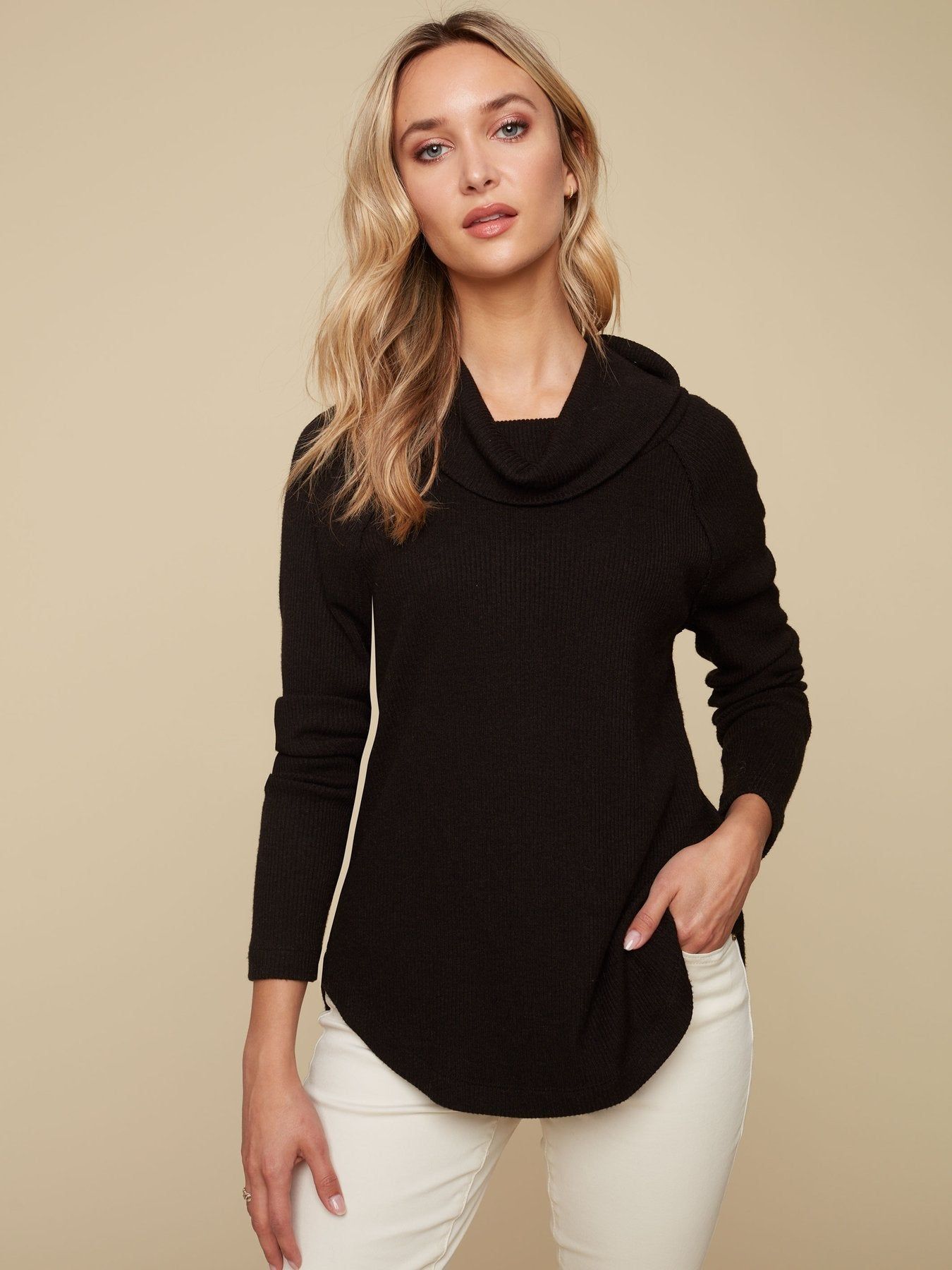 RIBBED COWL NECK LONG SLEEVE sold by Nica product image thumbnail 4