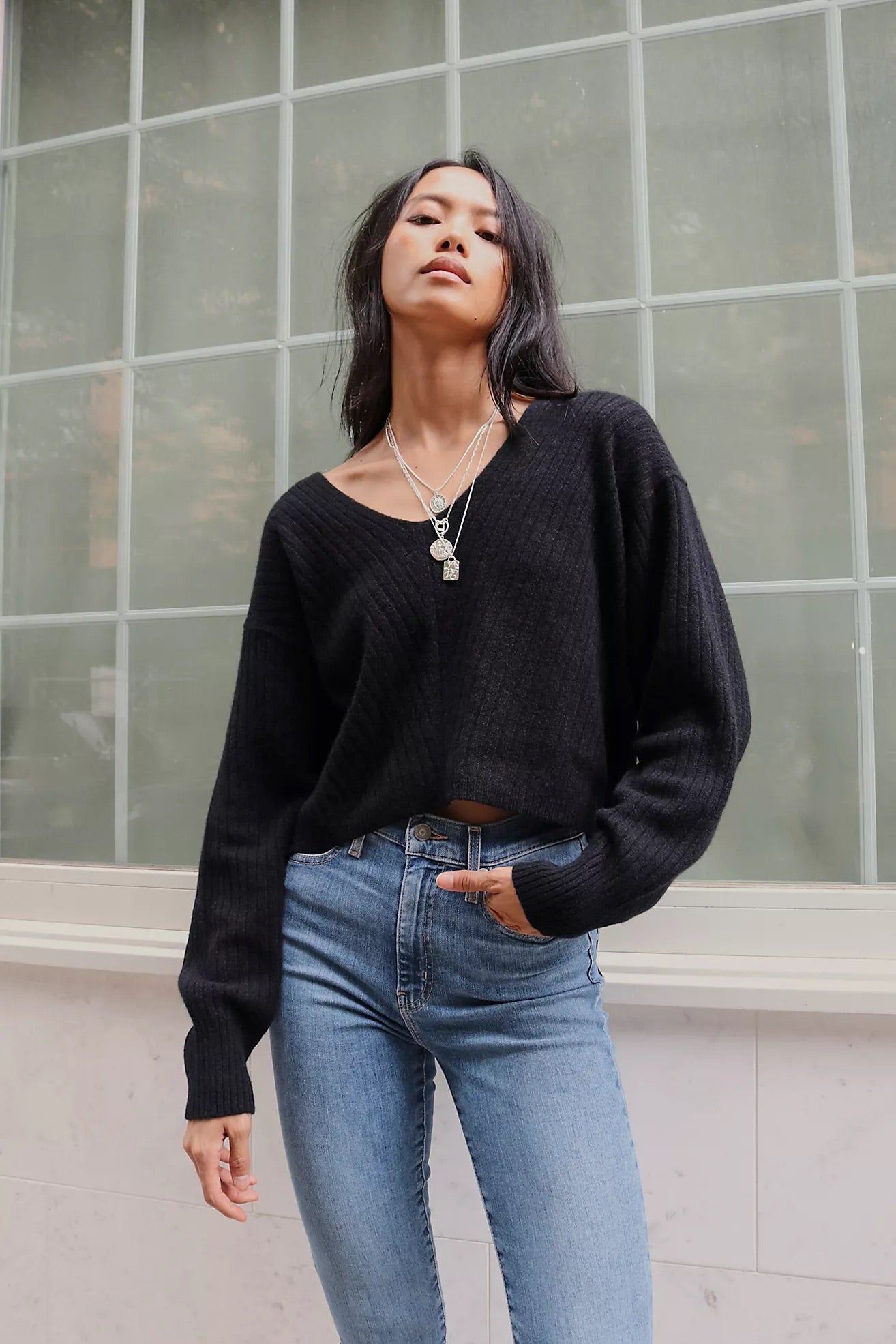 ELIAS CASHMERE V SWEATER sold by Nica product image thumbnail 2