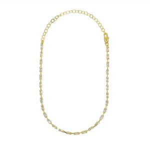 18k Gold Filled Sideways Clear Cubic Zircon Baguette Choker sold by Nica
