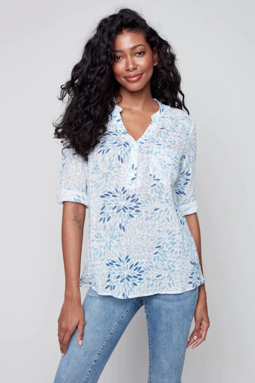 PRINTED COTTON BLOUSE sold by Nica product image thumbnail 2