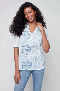 PRINTED COTTON BLOUSE sold by Nica