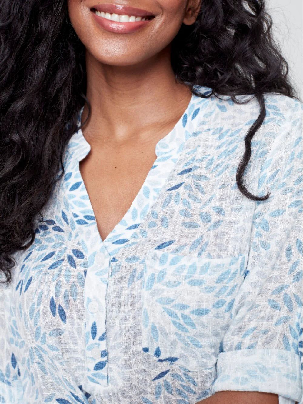 PRINTED COTTON BLOUSE sold by Nica product image thumbnail 4