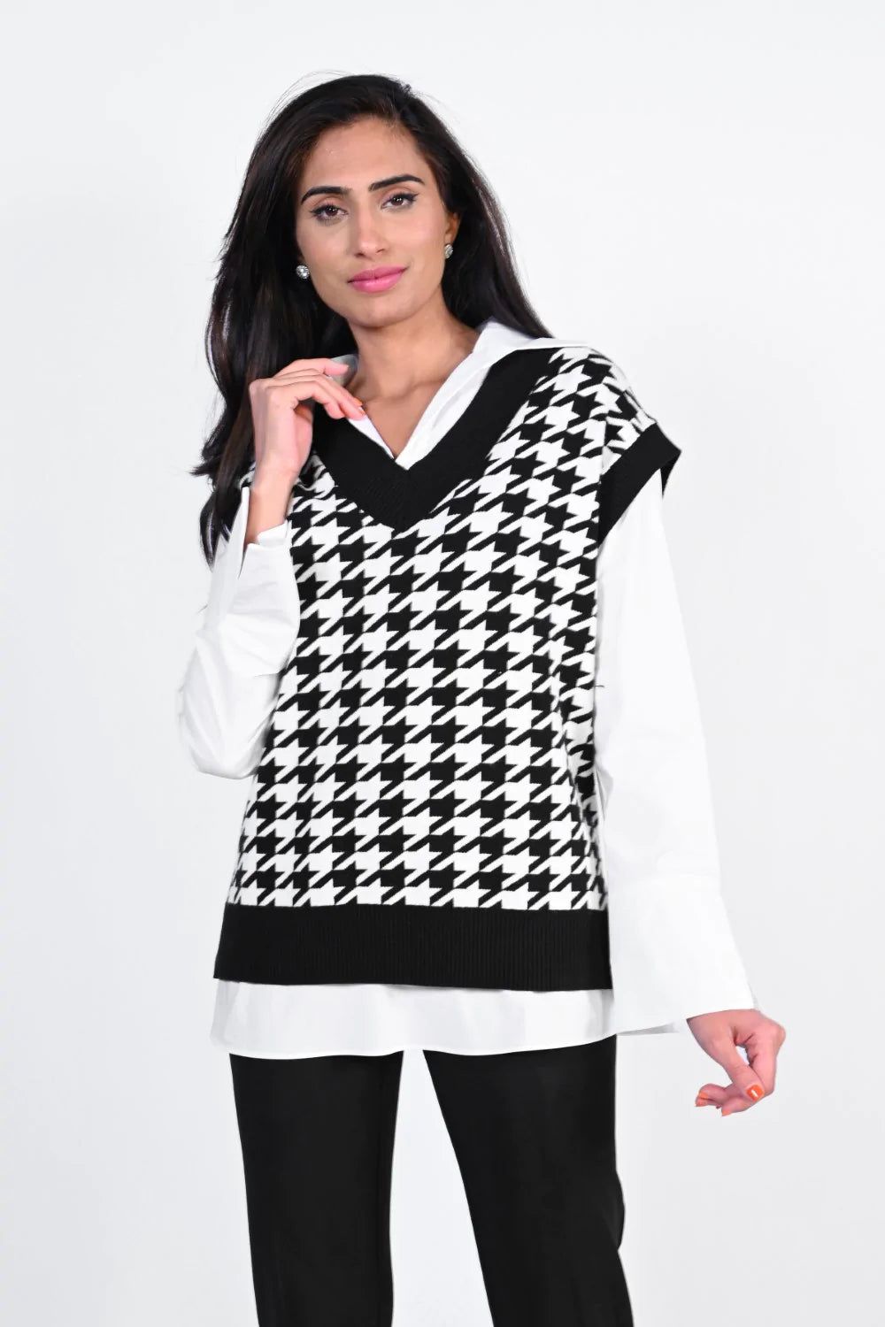 HOUNDSTOOTH VEST sold by Nica product image thumbnail 2