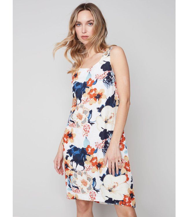 PRINTED LINEN DRESS sold by Nica