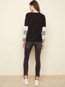 STRIPED SLEEVE CREW sold by Nica