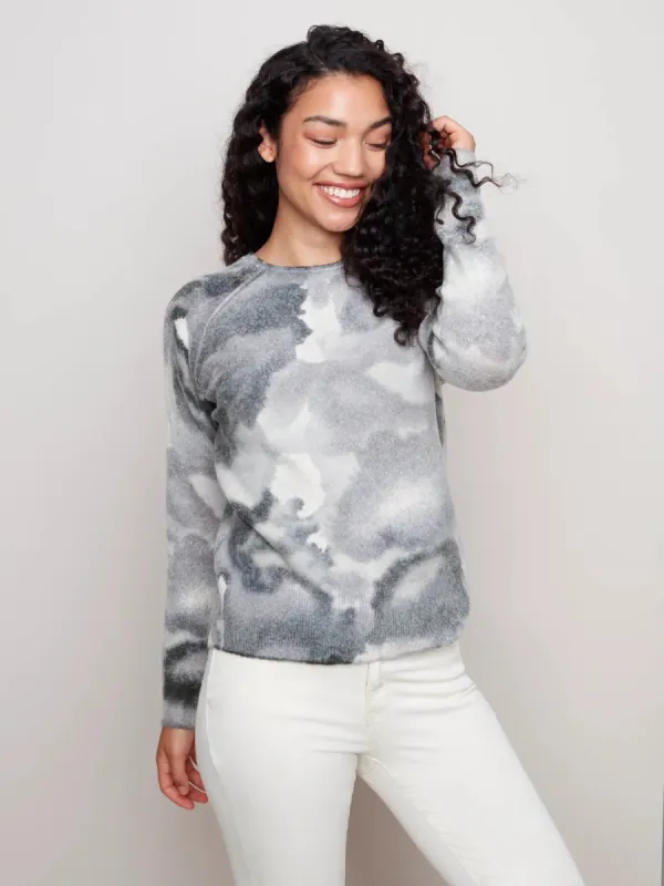 REVERSIBLE PRINTED CREW NECK SWEATER sold by Nica