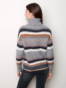 STRIPED COWL NECK SWEATER sold by Nica