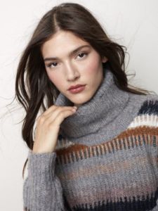 STRIPED COWL NECK SWEATER sold by Nica