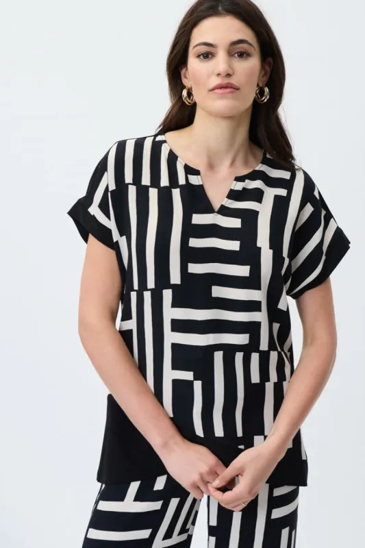 Geometric Print Silky Knit Top sold by Nica