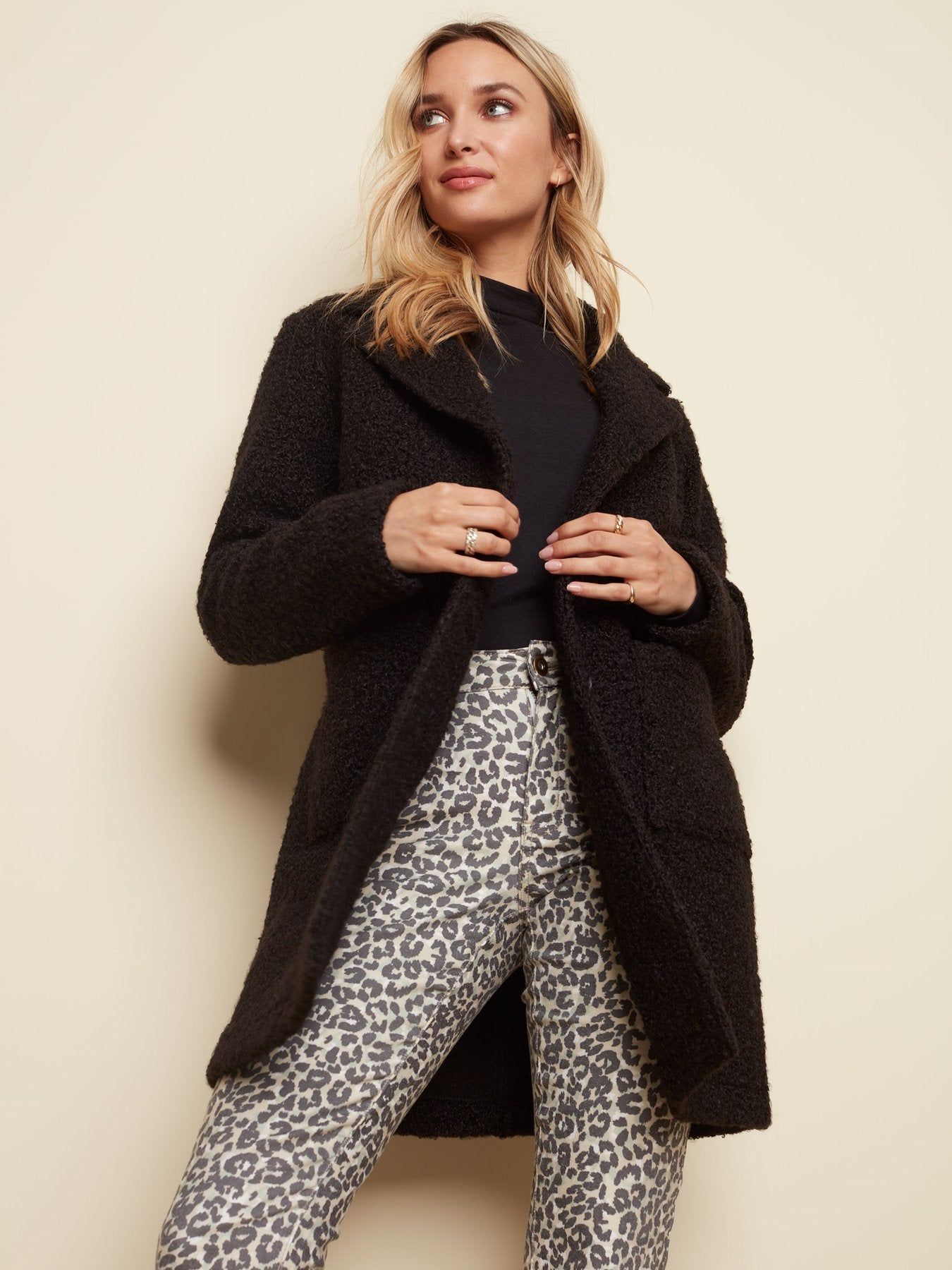 BLACK BOUCLE COAT sold by Nica product image thumbnail 2