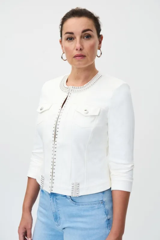 Crew Neckline Suede Zipper Jacket sold by Nica