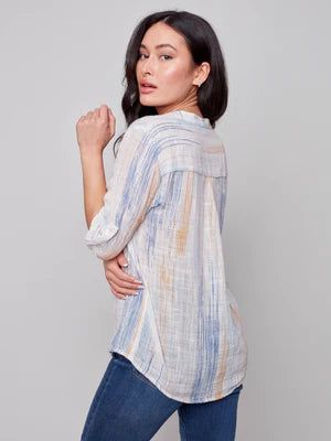 PRINTED COTTON BLOUSE sold by Nica product image thumbnail 2