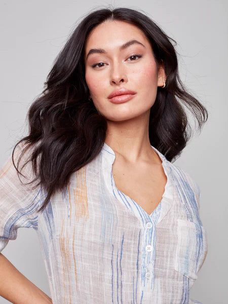 PRINTED COTTON BLOUSE sold by Nica product image thumbnail 3