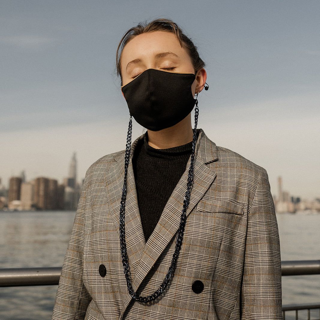 TESS MASK CHAIN - NAVY sold by Nica product image thumbnail 3