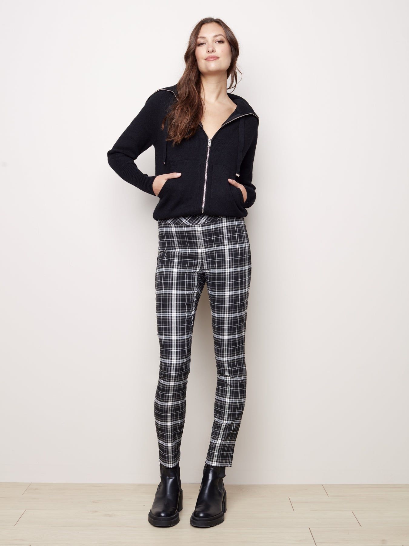 PLAID PULL-ON PANTS sold by Nica