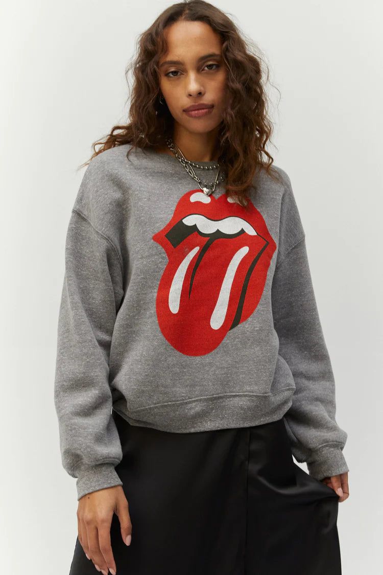 ROLLING STONES TONGUE OVERSIZED CREW sold by Nica