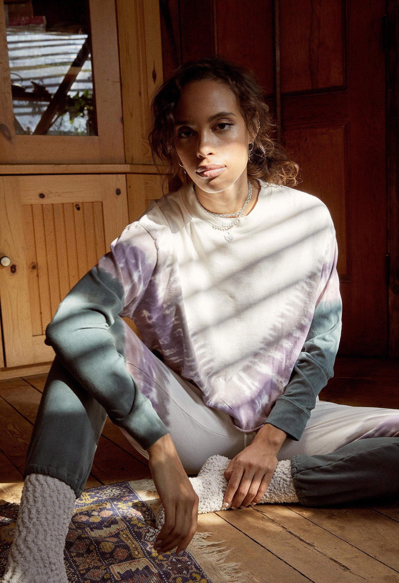 DUSTY ROSE TIE DYE LONG SLEEVE sold by Nica product image thumbnail 2
