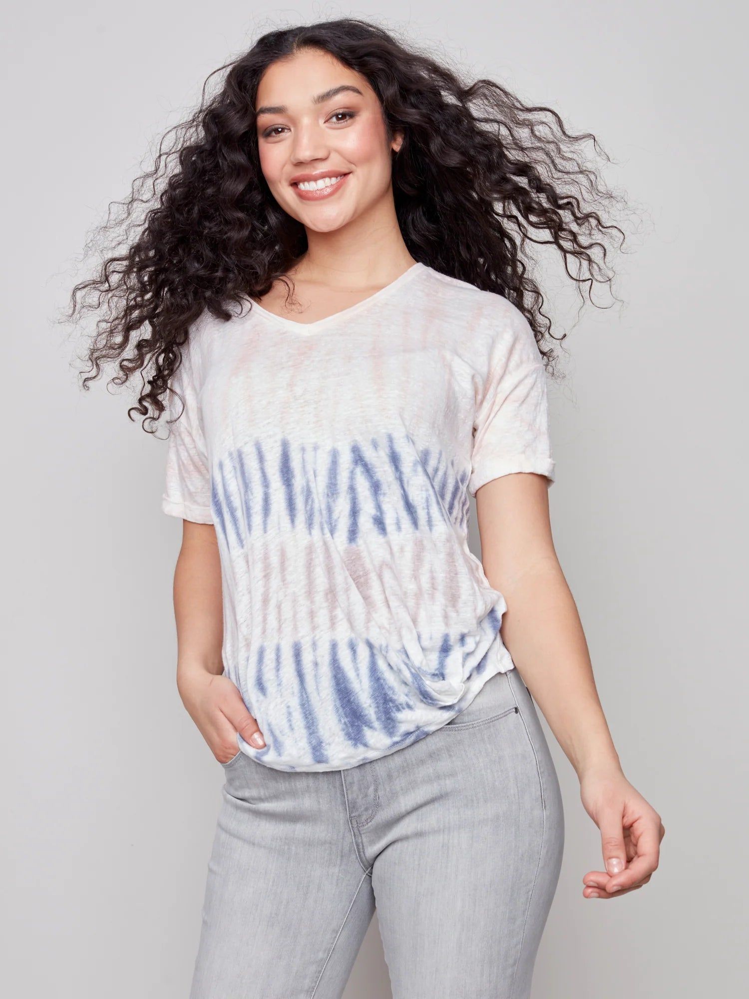 TIE DYE V-NECK SHIRT sold by Nica product image thumbnail 2
