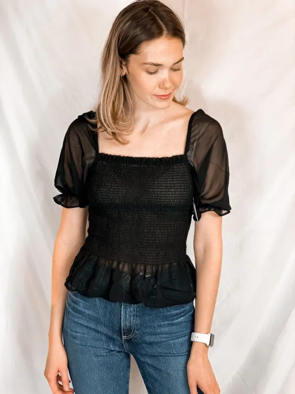 JANE SMOCKED TOP sold by Nica