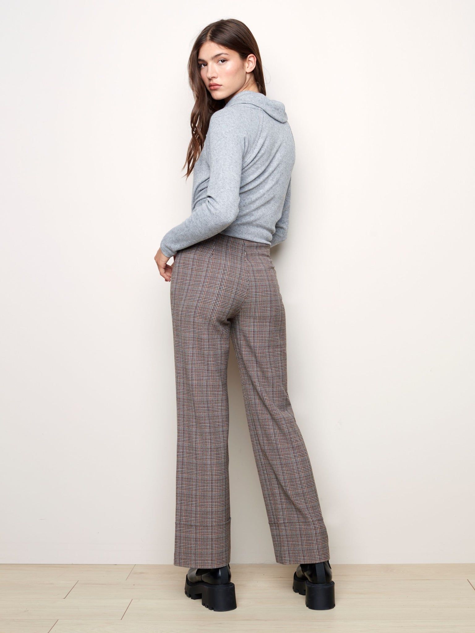 PLAID WIDE LEG PANT sold by Nica product image thumbnail 2