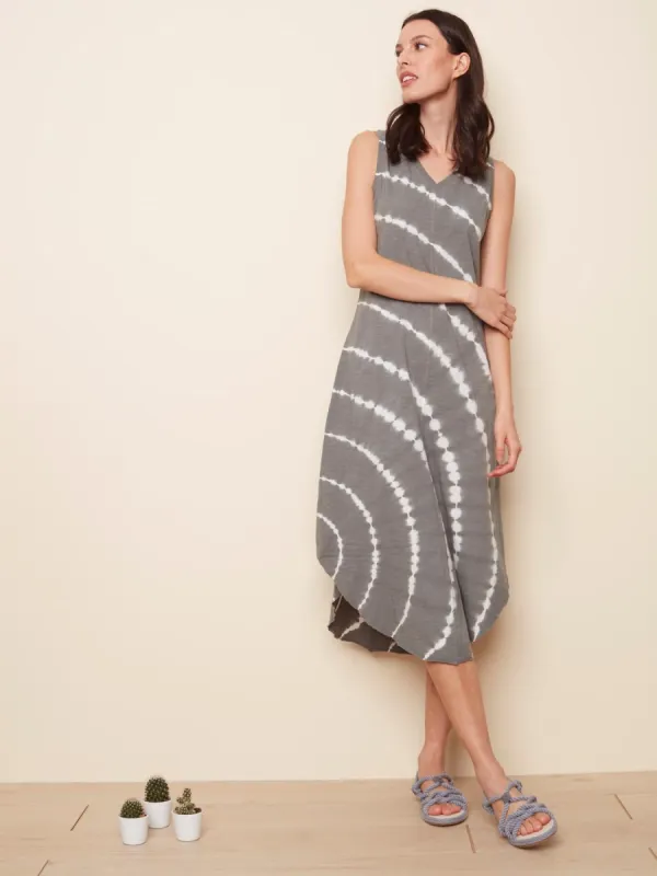 SLEEVELESS TIE DYE SLUB DRESS sold by Nica