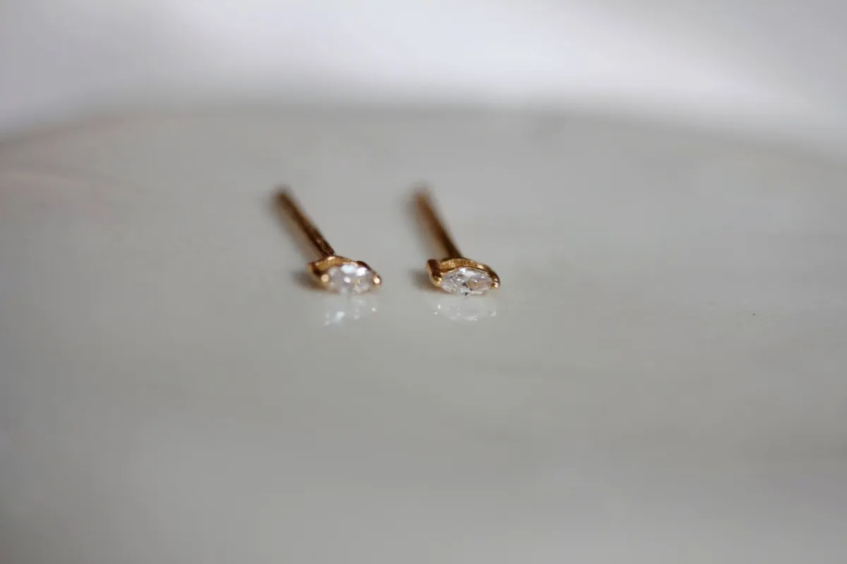 THE TINIEST MARQUISE STUDS sold by Nica