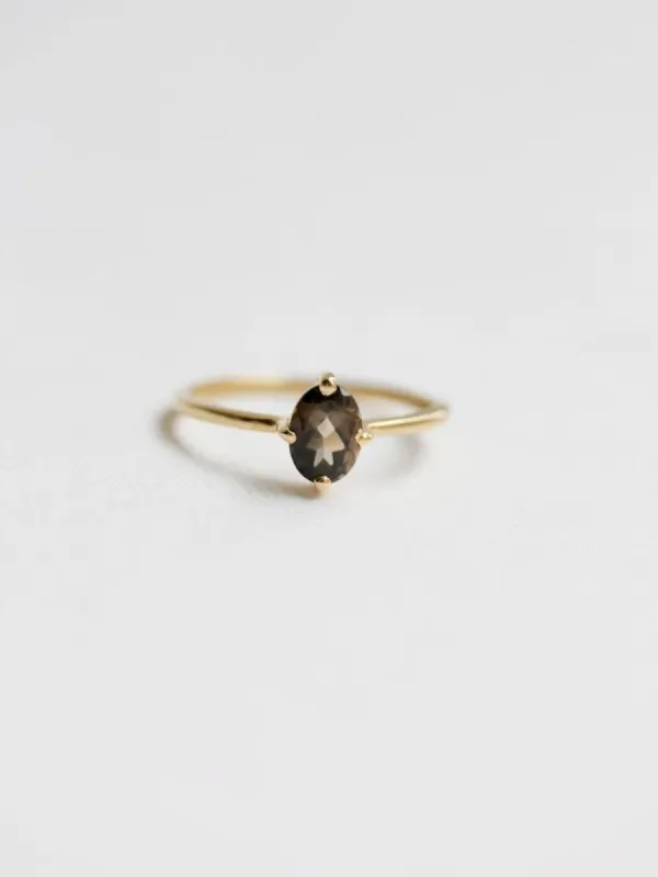 AVA RING - SMOKEY QUARTZ sold by Nica