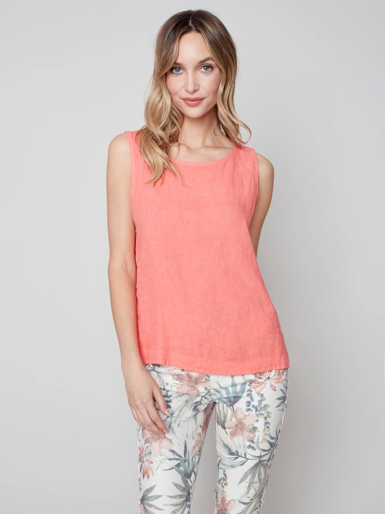 LINEN TOP WITH SIDE BUTTONS sold by Nica product image thumbnail 2